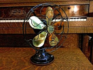 Antique Electric Fan R&m Vintage Old Oscillating Restored