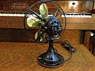 Antique Electric Fan R&M Vintage Old Oscillating Restored 3