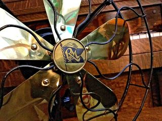 Antique Electric Fan R&M Vintage Old Oscillating Restored 5