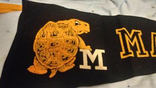 Vntg Rare Collegiate Of Ames Black & Gold Maryland Terps Football Pennant 33.  5 "