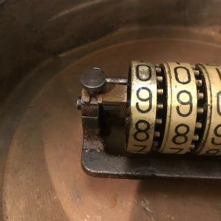Antique Vtg HUGE 14” Ashcroft Steam Engine Revolution Counter Gauge Solid Brass 7