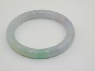 Estate 9.  8mm Wide/thick Green/lavender Jade Bangle Bracelet 54.  3g 2.  25 " Across