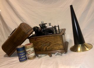 Antique Edison Cylinder Phonograph Plays 2 Or 4 Minute Cylinder.