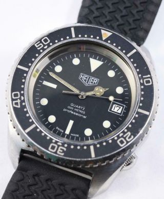 Vintage Heuer 980.  023 1000m Professional Diver Stainless Steel Quartz Watch