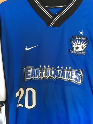 Vintage MLS San Jose Earthquakes Nike Graziani 20 Soccer Jersey Size L 2