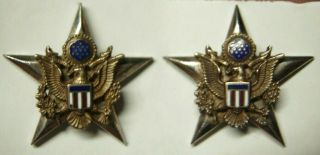 Ww2 Us Army General Staff Corps Officer Insignia Pair - Amico Maker - Cb