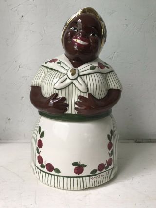 Vintage Erwin Pottery Black Americana Cookie Jar Signed Negatha Peterson