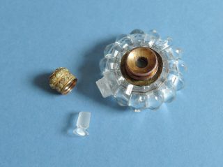 Antique Gold Top Cut Glass Perfume Bottle with Monocular Spyglass Telescope 3