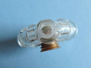 Antique Gold Top Cut Glass Perfume Bottle with Monocular Spyglass Telescope 8