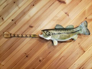 Largemouth bass wood carving trophy fish taxidermy fishing lure Casey Edwards 2