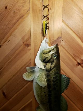 Largemouth bass wood carving trophy fish taxidermy fishing lure Casey Edwards 4