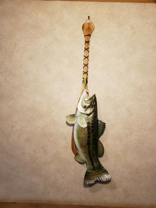 Largemouth bass wood carving trophy fish taxidermy fishing lure Casey Edwards 6
