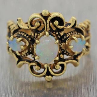 Antique Vintage Estate 14k Yellow Gold Opal Ring