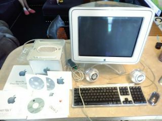 Apple Power Mac G4 Cube 450mhz Vintage Moniter Speakers Power Supply