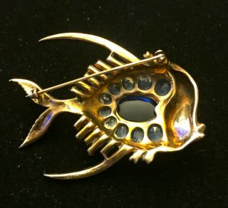 JELLY BELLY ALFRED PHILIPPE TRIFARI STERLING FISH PIN BLUE STONE BEAUTY 3