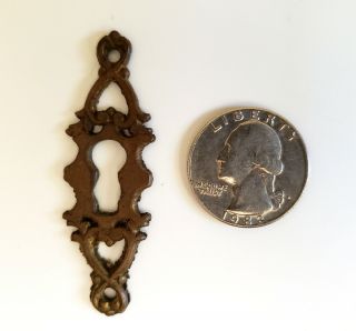 Vintage Antique Brass Ornate Escutcheon Skeleton Key Hole Door Lock Part $0 Ship