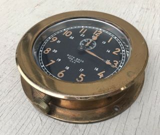 Vintage Brass Roth Bros York Lecoultre Wind - Up Nautical Boat Yacht Clock