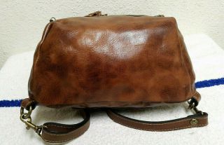 Patricia Nash Luzille Cognac Distressed Vintage Leather Convertible Backpack 5