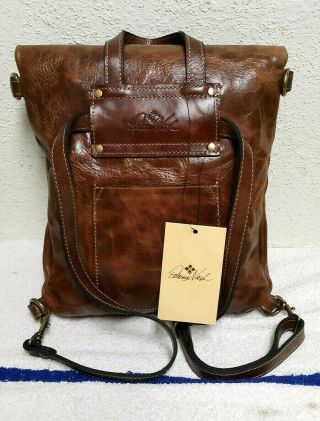 Patricia Nash Luzille Cognac Distressed Vintage Leather Convertible Backpack 6