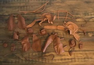 Marx Johnny West Best Of The West Accessories Indians Masks Holsters Brown