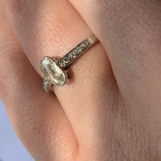 Stunning Antique Edwardian Art Deco Platinum & 18k Gold Diamond Engagement Ring 5