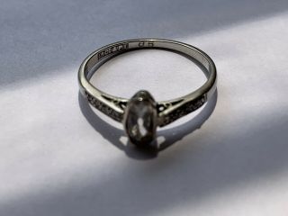 Stunning Antique Edwardian Art Deco Platinum & 18k Gold Diamond Engagement Ring 6