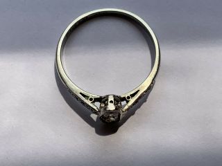 Stunning Antique Edwardian Art Deco Platinum & 18k Gold Diamond Engagement Ring 7