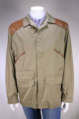 Hermes Paris Vintage Light Brown Cotton Shooting Jacket Coat 42/large