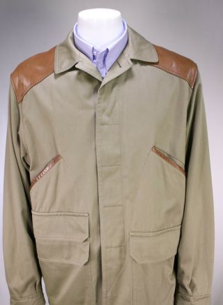 HERMES Paris Vintage Light Brown Cotton Shooting Jacket Coat 42/Large 2