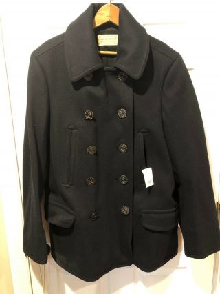 Vintage Rare Rrl Supply Co Ralph Lauren Wool Pea Coat Jacket Large Nwt