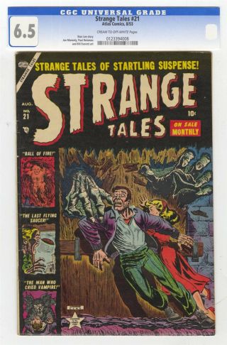 Strange Tales 21 Fn,  6.  5 Vintage Atlas Marvel Comic Pre - Hero Horror Lee Everett