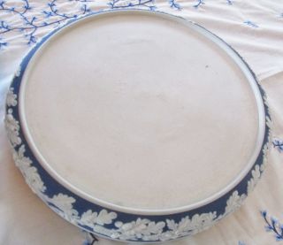 Antique Wedgwood Cobalt Blue / White Jasperware Two Piece Cheese / Desert DOME 9
