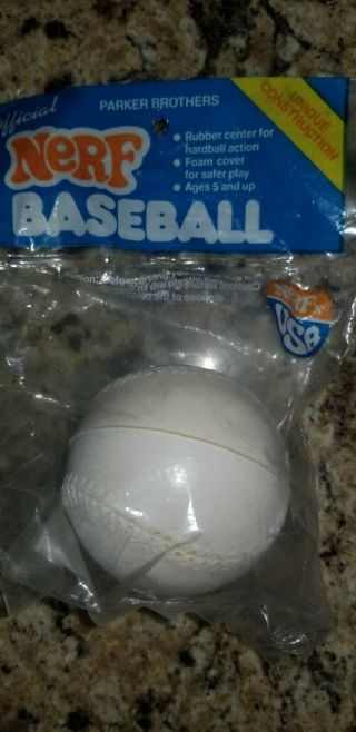 Vintage 1984 Parker Brothers Official Nerf Ball White Baseball Usa