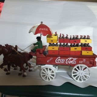 Coca Cola,  Die Cast Horse Drawn Carriage With Coke Bottles
