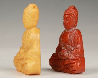 2 BUDDHIST CHINESE JADE PENDANT STATUE GUANYIN BODHISATTVA OLD HANDICRAFT GIFT 2