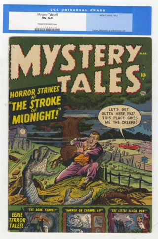 Mystery Tales 1 Vg 4.  0 Vintage Marvel Atlas Comic Key 1st Issue Pre - Hero Horror