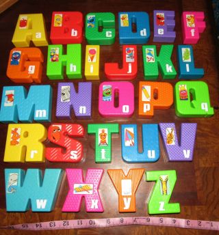 Sesame Street ABC Alphabet Character blocks 26 letters COMPLETE 6