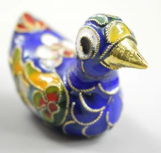 China Collectable Handwork Cloisonne Carve Flower Duck Auspicious Lucky Statues