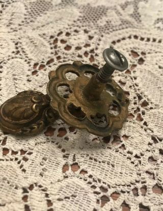 5 ANTIQUE Victorian/French BRASS Tear Drop PULLS Early 1900’s 4