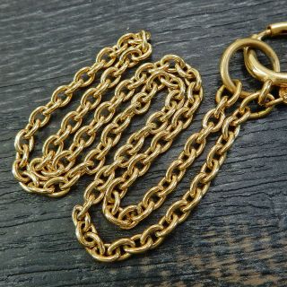 CHANEL Gold Plated CC Logos Cambon Charm Vintage Necklace Pendant 4646a Rise - on 4