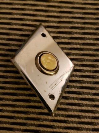 Vintage Chrome Diamond Shaped Doorbell Button Mid Century Modern