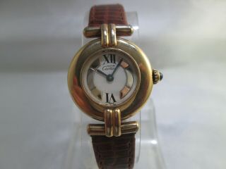 Vintage Cartier Vermeil 92.  5 Silver/goldplated Quartz Ladies Watch