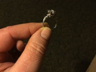 Antique 14k white gold Diamond engagement ring 12