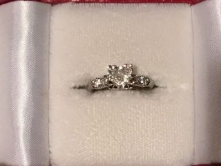Antique 14k white gold Diamond engagement ring 2