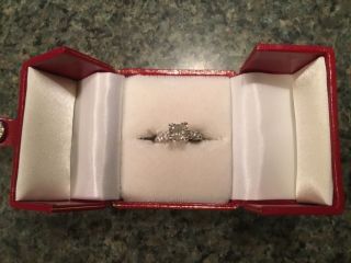 Antique 14k white gold Diamond engagement ring 6