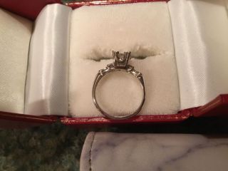 Antique 14k white gold Diamond engagement ring 7