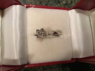 Antique 14k white gold Diamond engagement ring 8