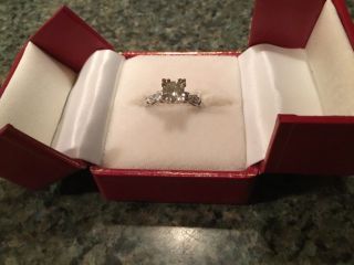 Antique 14k white gold Diamond engagement ring 9