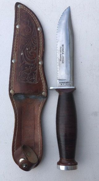 Vintage Schrade Walden N.  Y U.  S.  A Wonda - Edge H - 15 Fixed Blade Rare Knife
