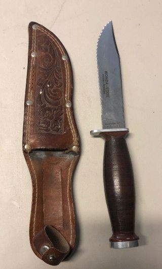 VINTAGE SCHRADE Walden N.  Y U.  S.  A Wonda - edge H - 15 Fixed Blade Rare Knife 2
